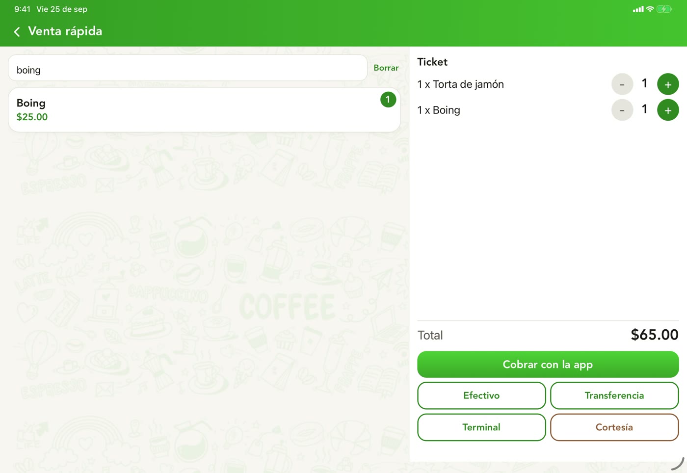 Venta rápida con buscador y ticket